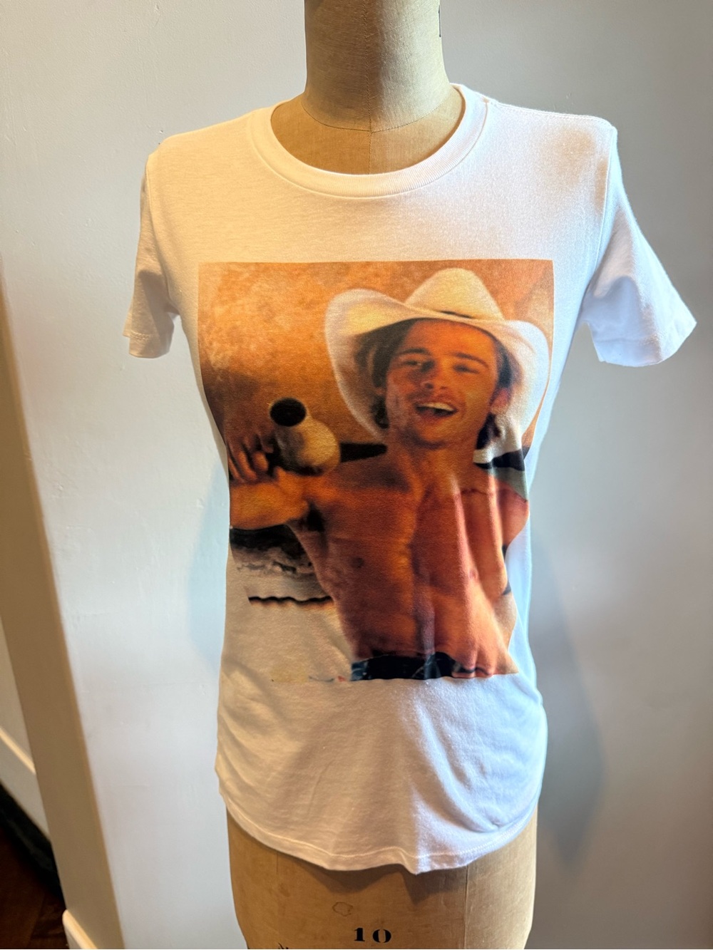 Bella Canvas White Women’s Tee with Brad Pitt